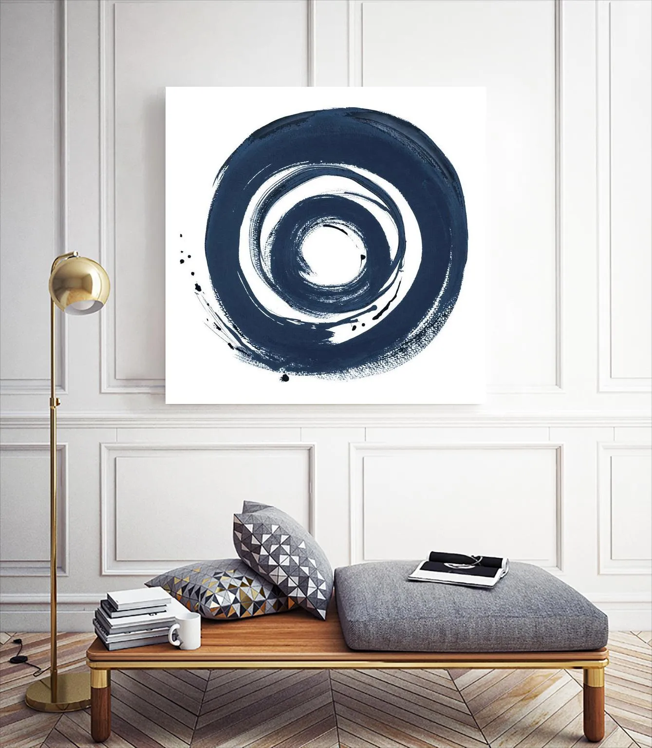 African Navy Circle Abstract